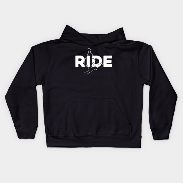 Ride Snowboard Sports Athletic Adventure Kids Hoodie by nicolinaberenice16954